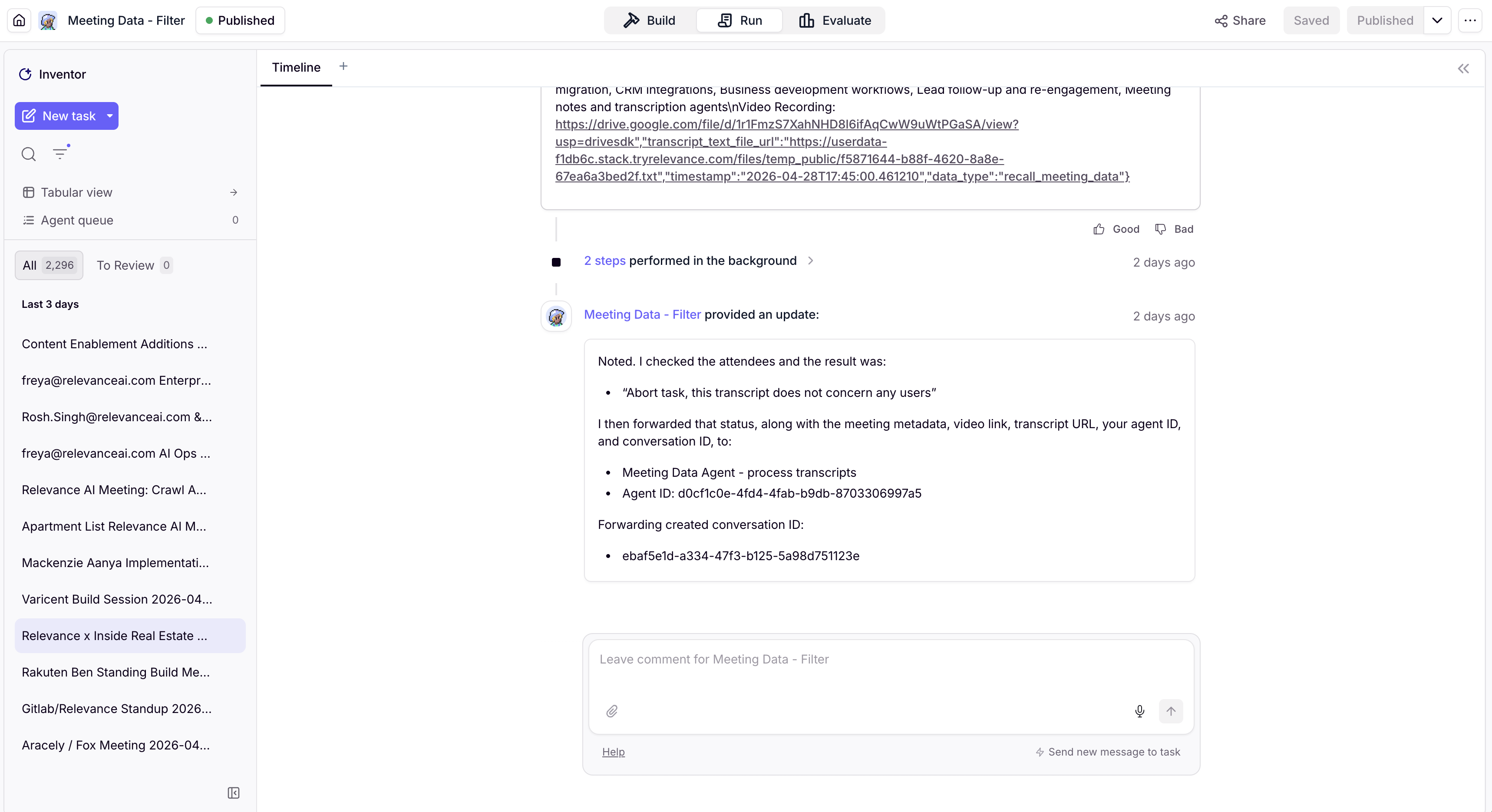 Manual troubleshooting in Agent Builder